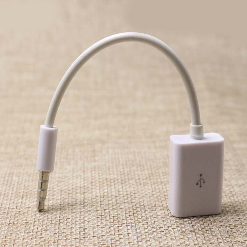 Car AUX 3.5mm Male to USB 2.0 Female Audio Converter Cable