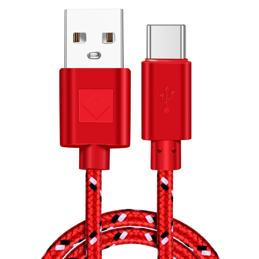 Braided Nylon USB-C Fast Charging & Data Cable – Durable Type-C Charger