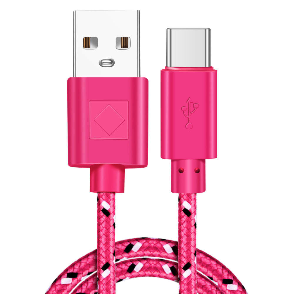 Braided Nylon USB-C Fast Charging & Data Cable – Durable Type-C Charger