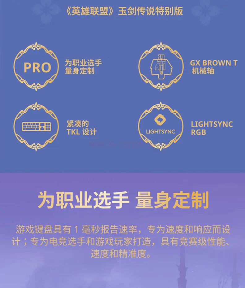 Original Logitech GPRO Mechanical Game Keyboard LoL Immortal Journey 87 Keys RGB Backlight For E-sports Computer Game Keyboard