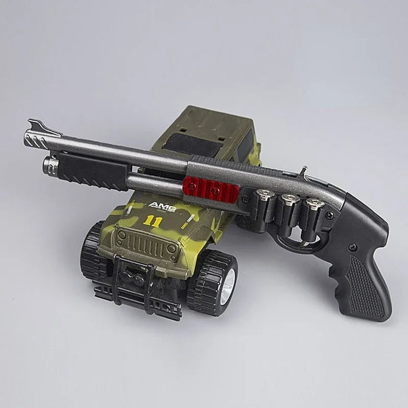 Mini Alloy Rubber Band Rifle Sprayer 8 Bursts Rubber Toy Gun Miniature Pistol Model Ornaments Toy Gun For Boys Chrismas gift
