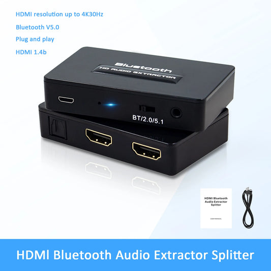 HDMI Bluetooth Audio Extractor & Distributor – 4K Resolution, Bluetooth 5.0
