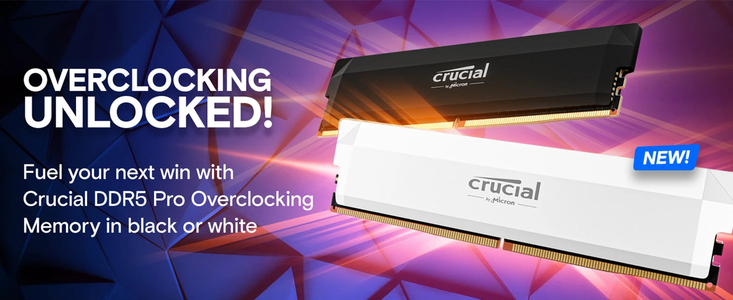 Crucial Pro 32GB DDR5 RAM (2x16GB) – 6000MHz CL36, Intel XMP 3.0 & AMD EXPO, Overclocking Gaming Memory