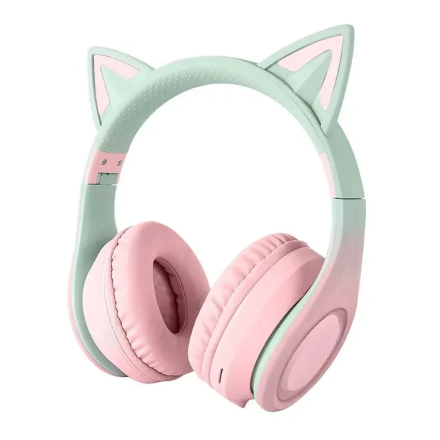 Gradient Color Cat Ear -Mounted Bluetooth 5.3 HIFI Sound Quality ANC Noise Reduction Folding Entertainment Headphones