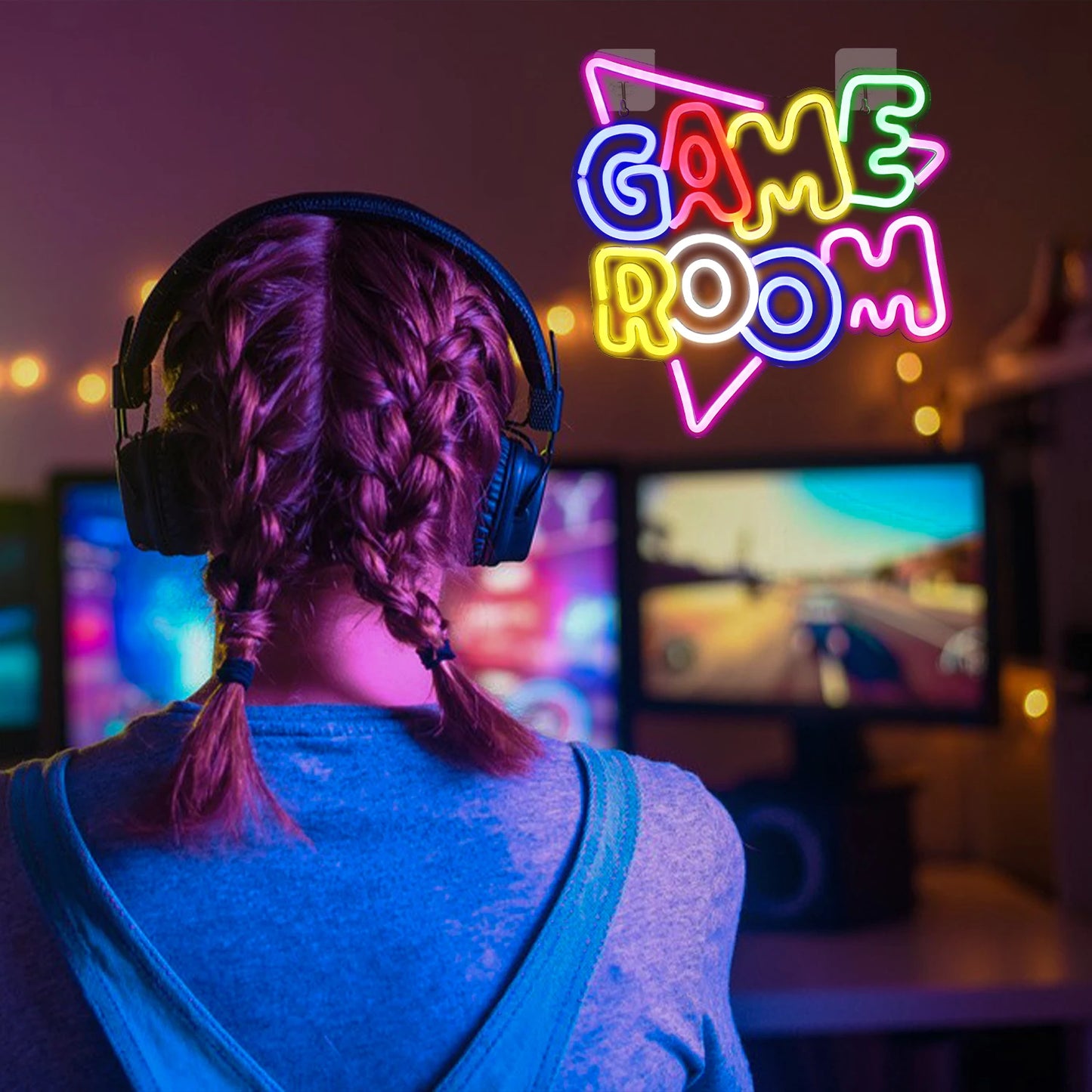 Game Room Neon Sign LED Wall Decor USB Powered Acrylic For Gaming Lighting Bedroom Bedside Wall Decor Gamer Party Birthday Gift