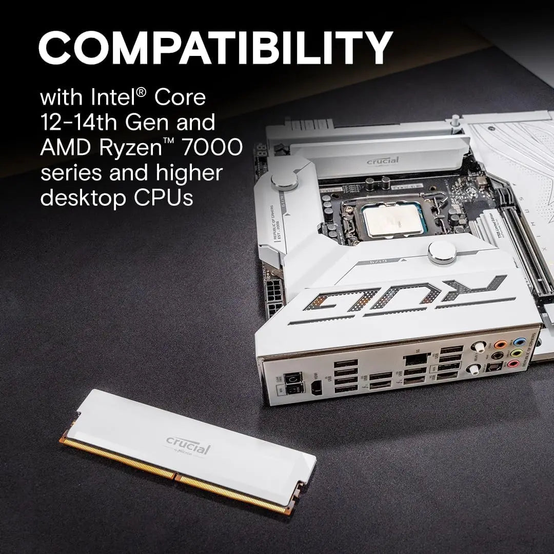 Crucial Pro 32GB DDR5 RAM (2x16GB) – 6000MHz CL36, Intel XMP 3.0 & AMD EXPO, Overclocking Gaming Memory