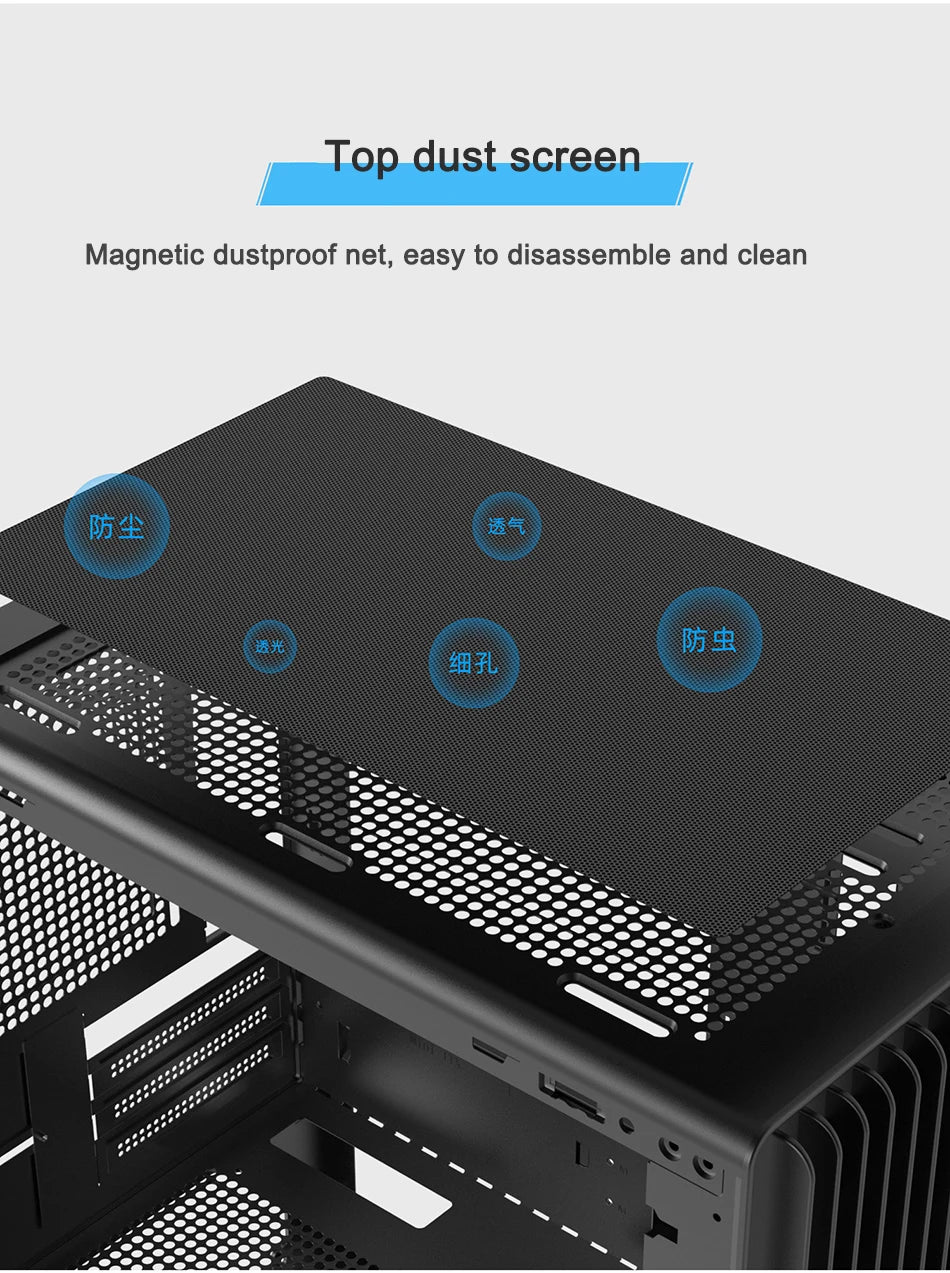 Power Train V1 MATX/ITX PC Case – Tempered Glass, Vertical Chassis, 240/280mm Water Cooling Support