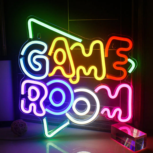 Game Room Neon Sign LED Wall Decor USB Powered Acrylic For Gaming Lighting Bedroom Bedside Wall Decor Gamer Party Birthday Gift