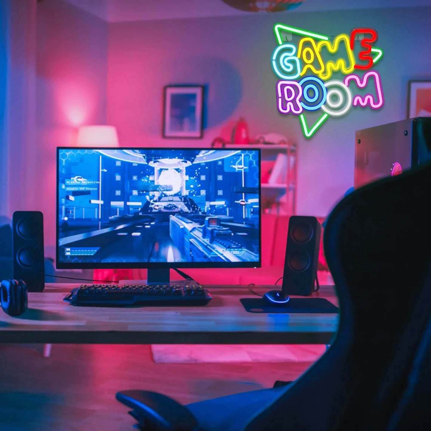 Game Room Neon Sign LED Wall Decor USB Powered Acrylic For Gaming Lighting Bedroom Bedside Wall Decor Gamer Party Birthday Gift