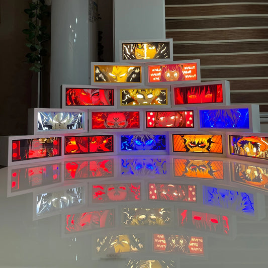 One Piece anime series photo frame paper carving light paper-cut light atmosphere night light remote control colorful light box