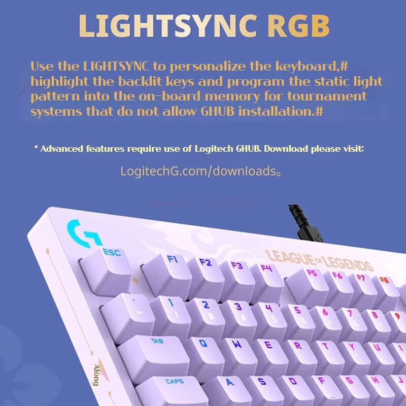 Original Logitech GPRO Mechanical Game Keyboard LoL Immortal Journey 87 Keys RGB Backlight For E-sports Computer Game Keyboard