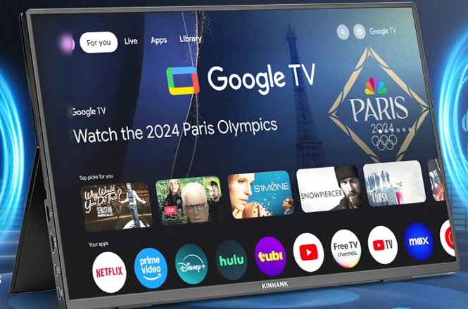 16" 2.5K Portable Monitor - HDR10, 144Hz, USB-C, HDMI, Google TV OS