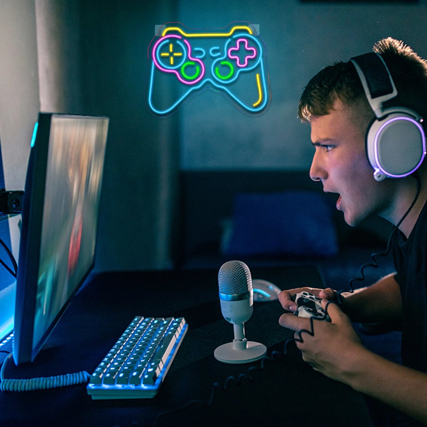 Game Room Neon Sign LED Wall Decor USB Powered Acrylic For Gaming Lighting Bedroom Bedside Wall Decor Gamer Party Birthday Gift