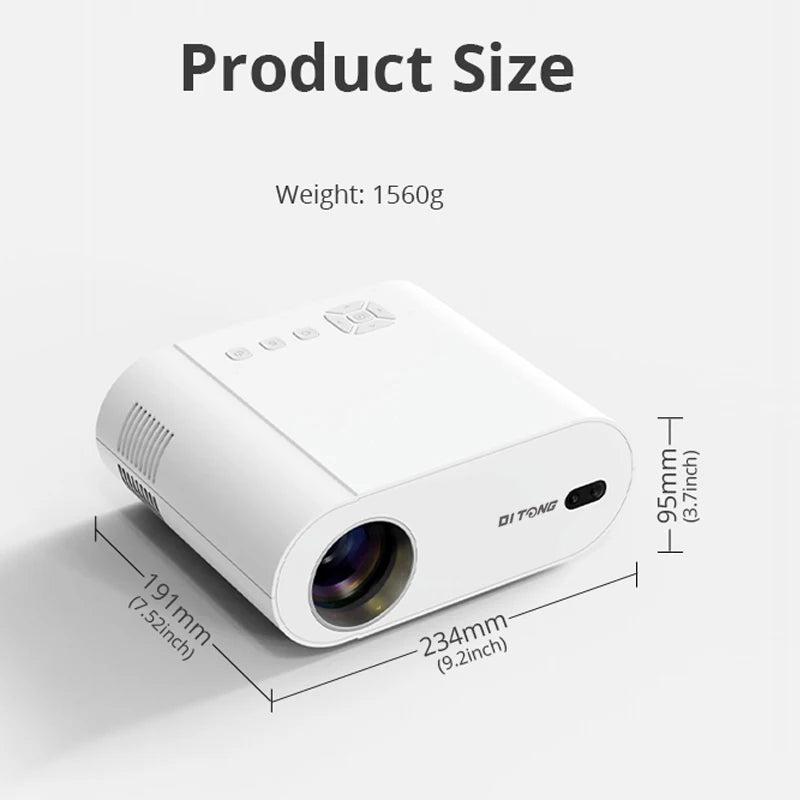 Ditong 4K Android Projector with Dual WiFi 6 & Bluetooth – Auto Keystone, Auto Focus, Home Theatre HD Native 1080p