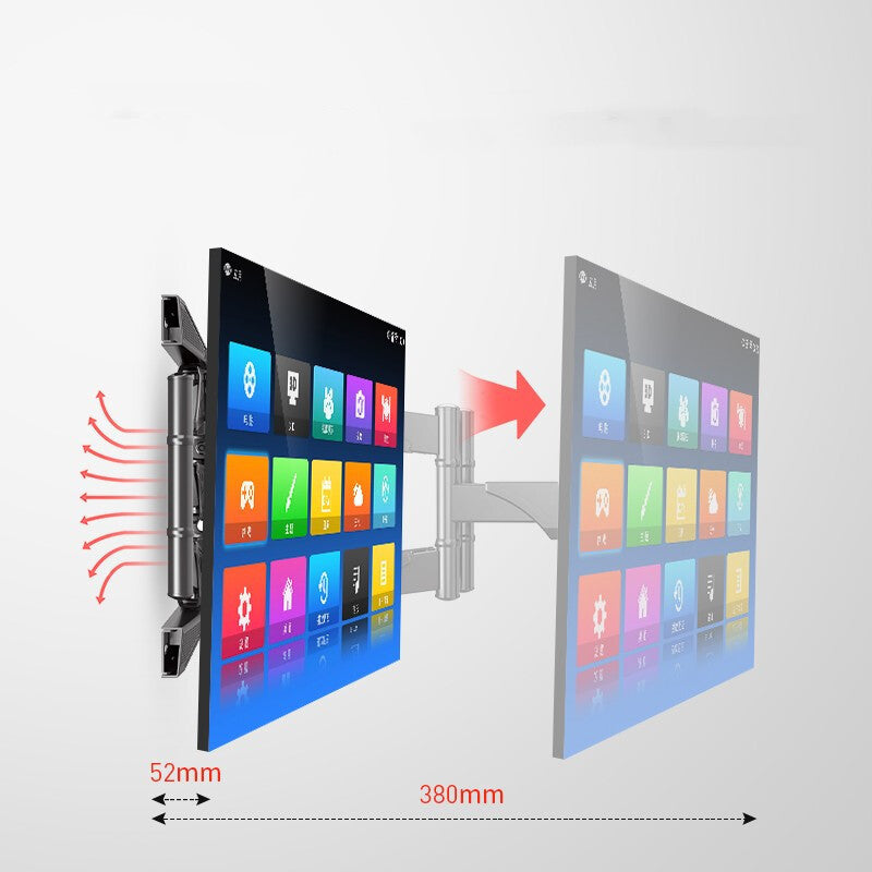 40-75 Inch Curved TV Wall Mount Bracket - Telescopic & Rotating Iron Frame