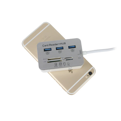 USB 3.0 Combo Hub - 4-Port High-Speed Splitter with Card Reader