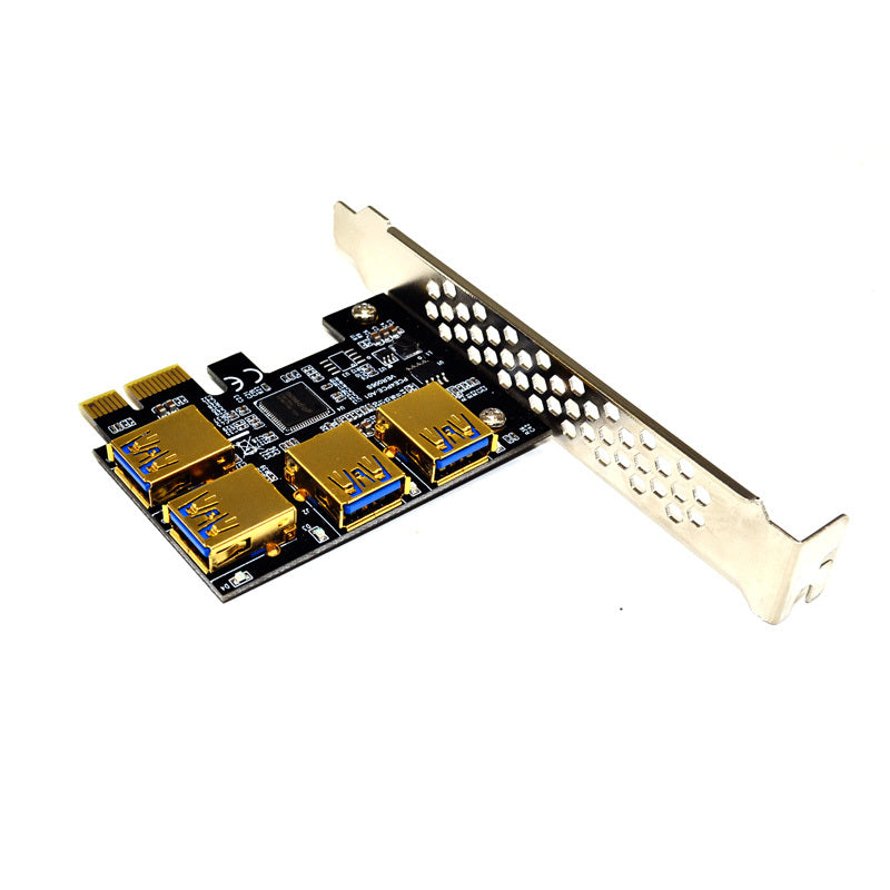 PCI-E to PCI-E Adapter Card – 1 to 4 X1 to 4 PCI-E Graphics Slot Expansion