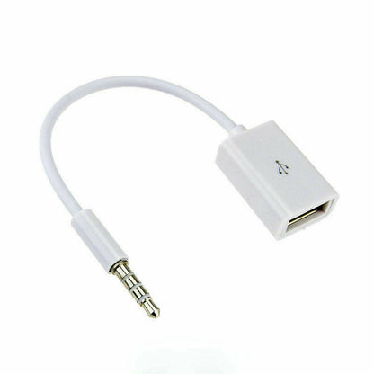 Car AUX 3.5mm Male to USB 2.0 Female Audio Converter Cable