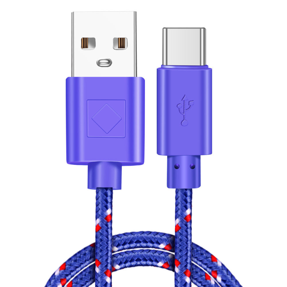 Braided Nylon USB-C Fast Charging & Data Cable – Durable Type-C Charger