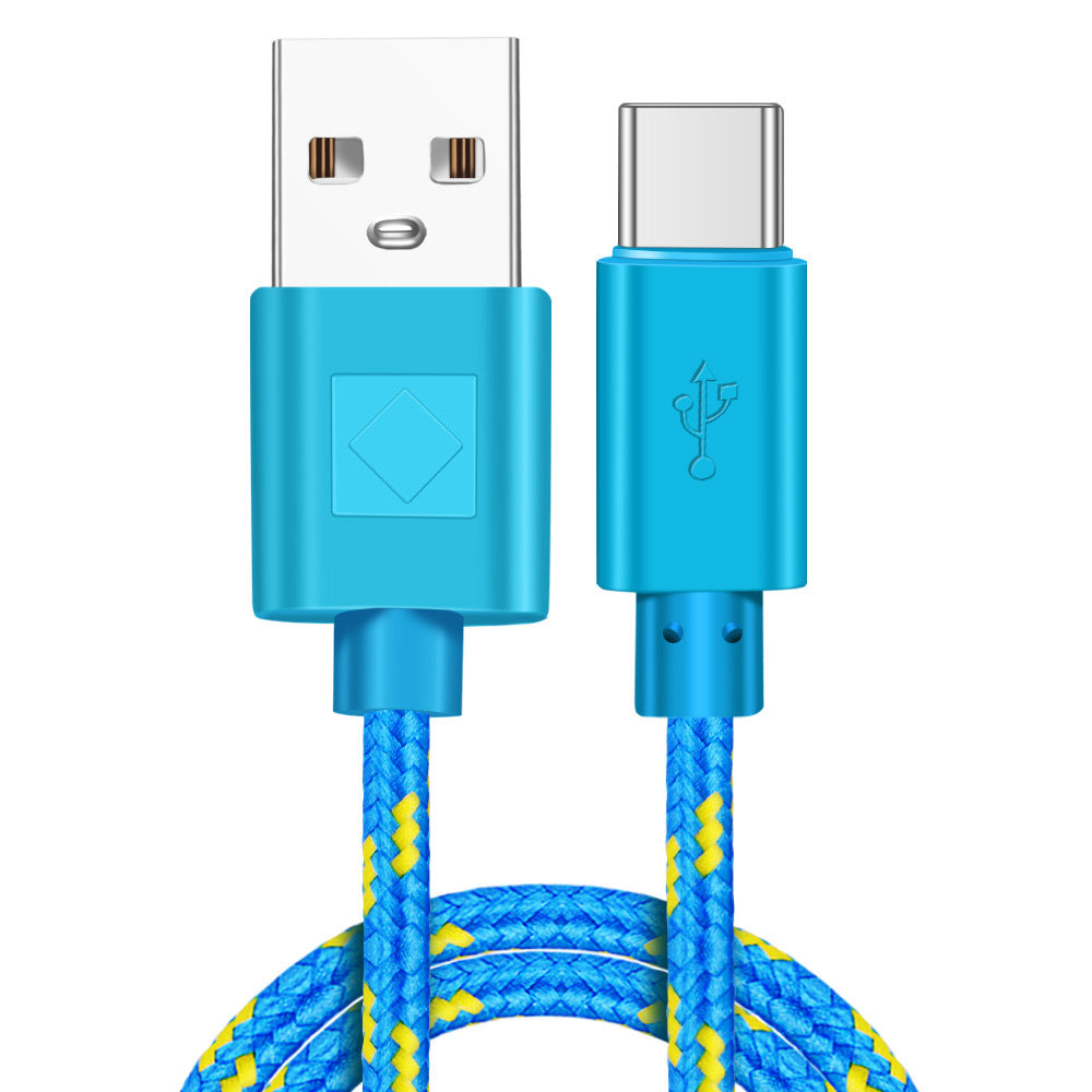 Braided Nylon USB-C Fast Charging & Data Cable – Durable Type-C Charger