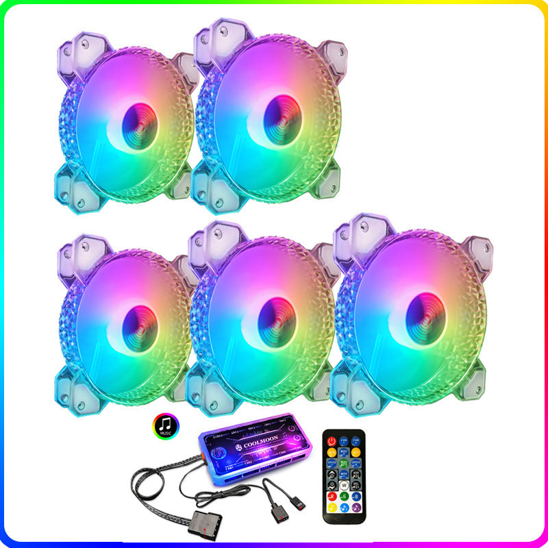 Cool Diamond Rgb Fan 12Cm Silent Diamond Aperture Computer Magic Argb Motherboard Synchronous Chassis Fan