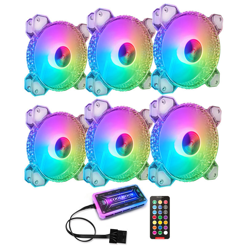 Cool Diamond Rgb Fan 12Cm Silent Diamond Aperture Computer Magic Argb Motherboard Synchronous Chassis Fan