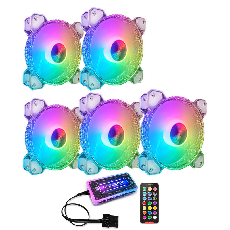 Cool Diamond Rgb Fan 12Cm Silent Diamond Aperture Computer Magic Argb Motherboard Synchronous Chassis Fan