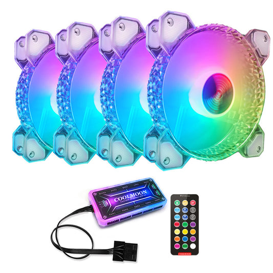 Cool Diamond Rgb Fan 12Cm Silent Diamond Aperture Computer Magic Argb Motherboard Synchronous Chassis Fan