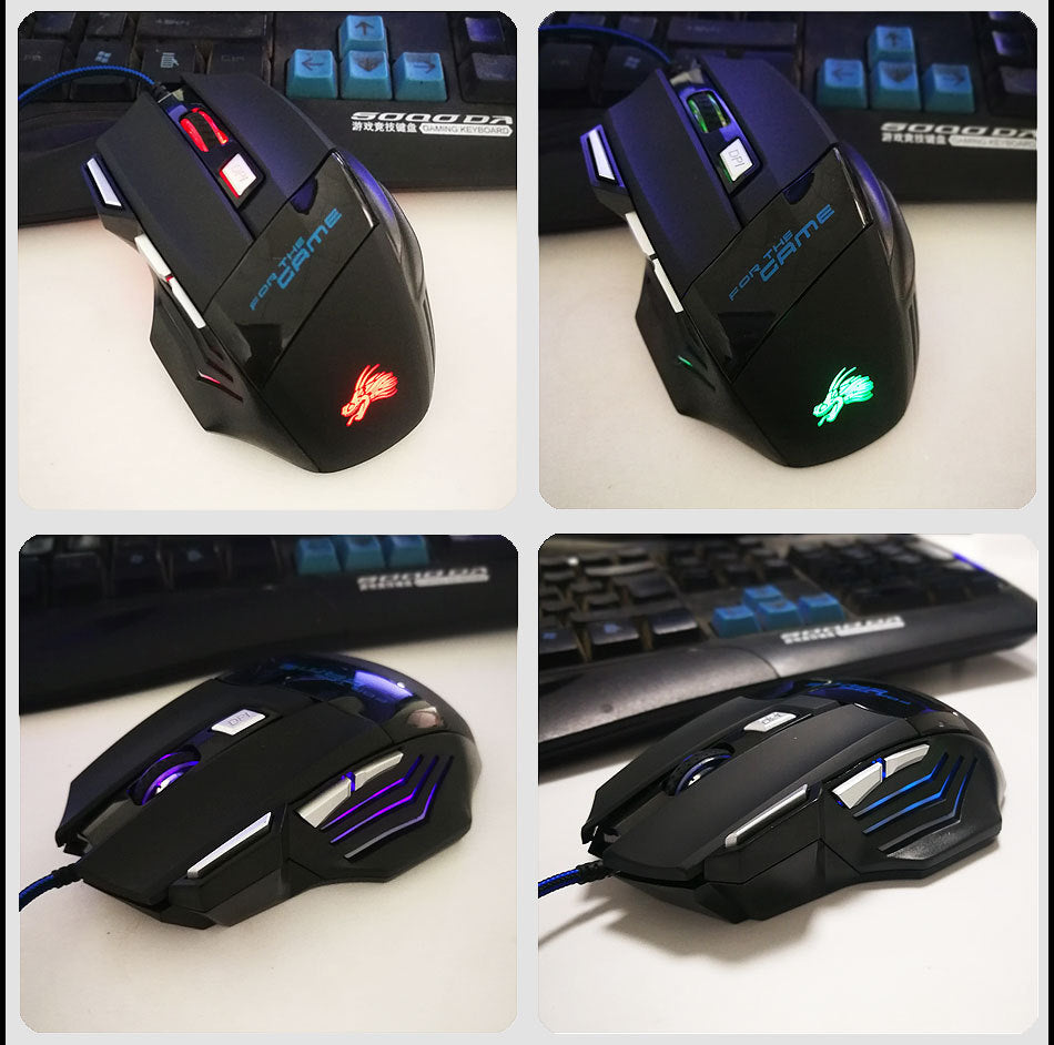 7-Button RGB Gaming Mouse - Wired USB Optical Mouse - Adjustable DPI