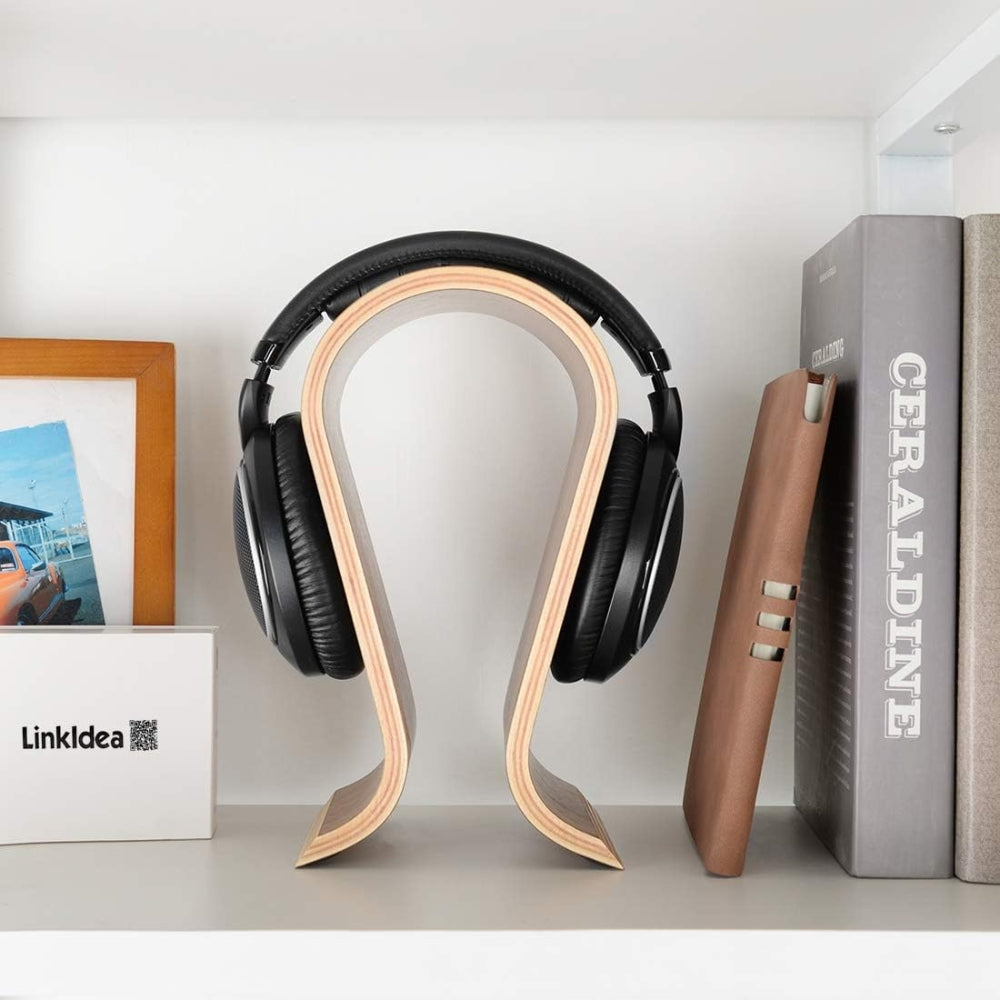 U Shape Wooden Headphone Stand for Almost All On Ear Headphones_1