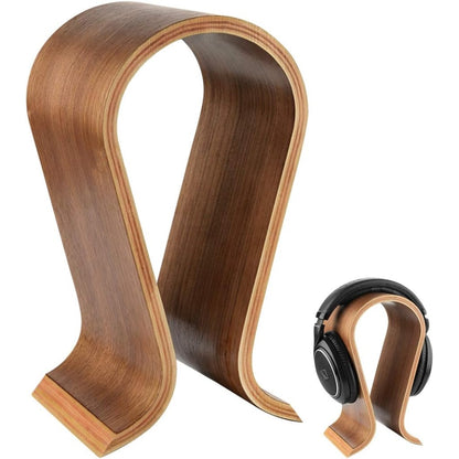 U Shape Wooden Headphone Stand for Almost All On Ear Headphones_3