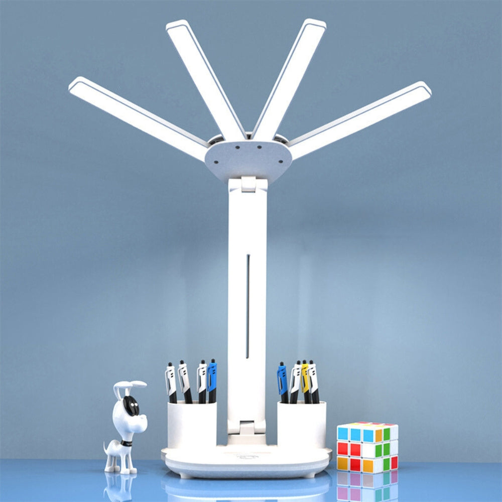 Multifunction Table Lamp LED Four Headed Folding Reading Lamp_3