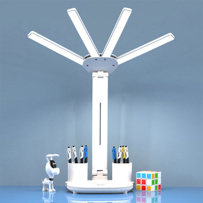 Multifunction Table Lamp LED Four Headed Folding Reading Lamp_3