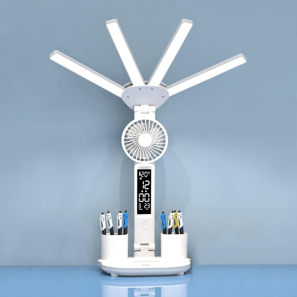 Multifunction Table Lamp LED Four Headed Folding Reading Lamp_5