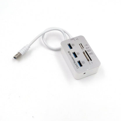 USB 3.0 Combo Hub - 4-Port High-Speed Splitter with Card Reader