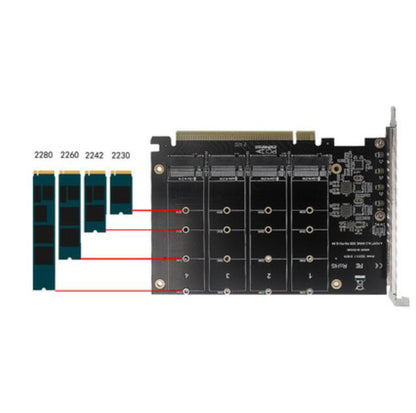 PCI-E Array Expansion Riser Card - 4-Disk PCIE Split & RAID Support