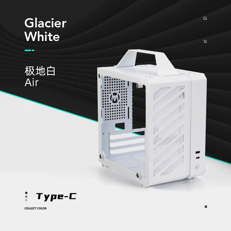 Mechanic Master C24 Sugar Cube Mini ITX PC Case – Compact Aluminum Chassis with Tempered Glass & Type-C Port