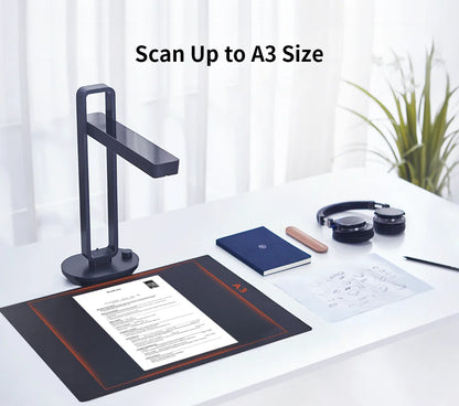 CZUR Aura Pro Portable Book & Document Scanner - A3 Size, 14MP HD Smart OCR with LED Desk Lamp