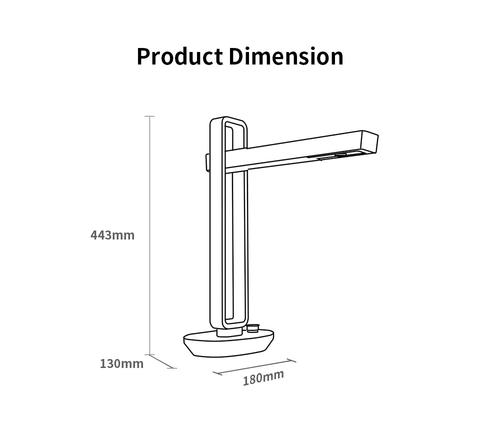 CZUR Aura Pro Portable Book & Document Scanner - A3 Size, 14MP HD Smart OCR with LED Desk Lamp