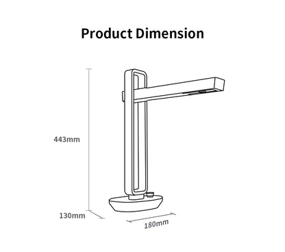 CZUR Aura Pro Portable Book & Document Scanner - A3 Size, 14MP HD Smart OCR with LED Desk Lamp