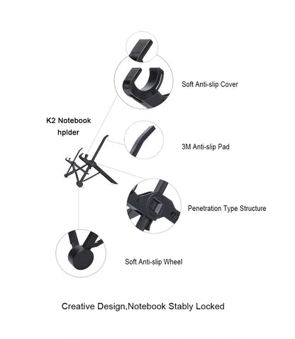 NEXSTAND K2 Portable Laptop Stand – Folding, Adjustable Height, Ergonomic Notebook Holder for MacBook & Laptops