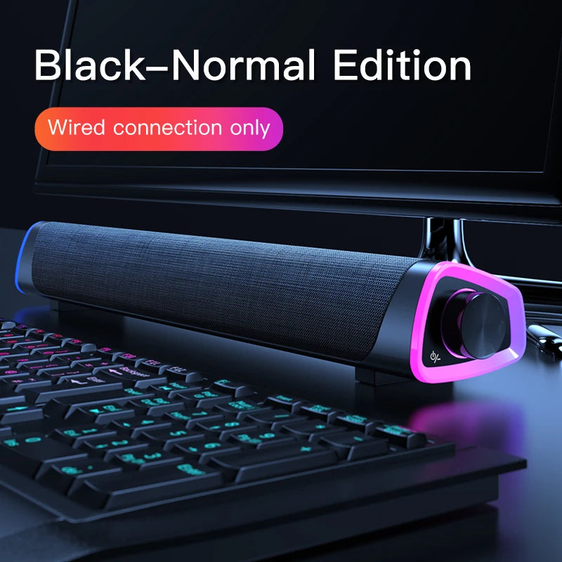 New Wireless Wired Computer TV Stereo Speakers 4D Surround Soundbar Subwoofer Sound Bar FM Radio LED For  Laptop PC Theater Aux
