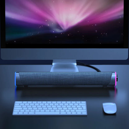 New Wireless Wired Computer TV Stereo Speakers 4D Surround Soundbar Subwoofer Sound Bar FM Radio LED For  Laptop PC Theater Aux