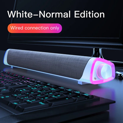 New Wireless Wired Computer TV Stereo Speakers 4D Surround Soundbar Subwoofer Sound Bar FM Radio LED For  Laptop PC Theater Aux