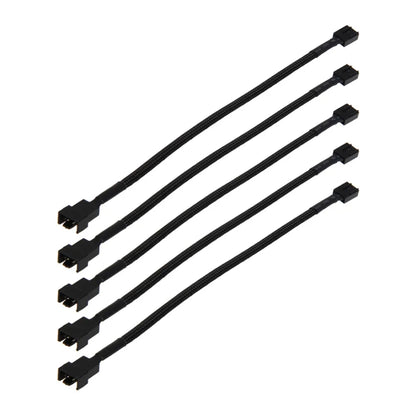 5-Pack 4-Pin PWM Fan Extension Cables – Black Sleeved Power Cords for PC Case & CPU Fans