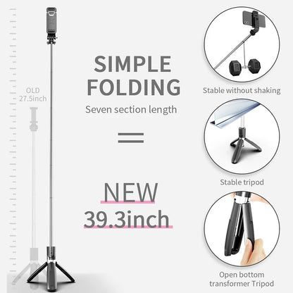 Professional Tripod Selfie Stick for Mobile Phone Photo Rotating Pole Bluetooth Remote Control Stand Live Broadcast Holder