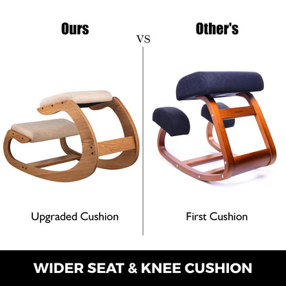 Vevor Ergonomic Wooden Kneeling Chair – Posture Correcting Office Stool with Thick Cushion