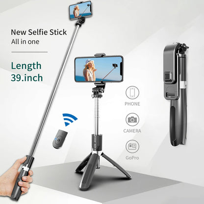 Professional Tripod Selfie Stick for Mobile Phone Photo Rotating Pole Bluetooth Remote Control Stand Live Broadcast Holder