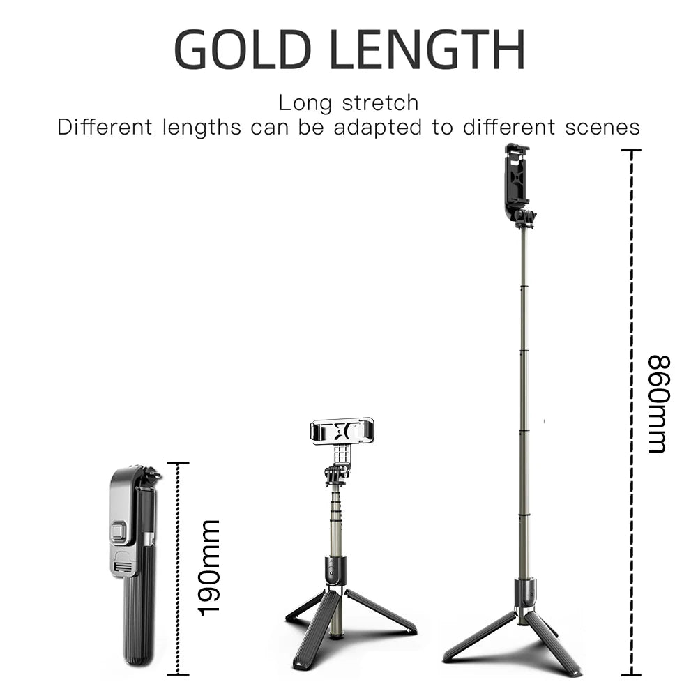 Professional Tripod Selfie Stick for Mobile Phone Photo Rotating Pole Bluetooth Remote Control Stand Live Broadcast Holder