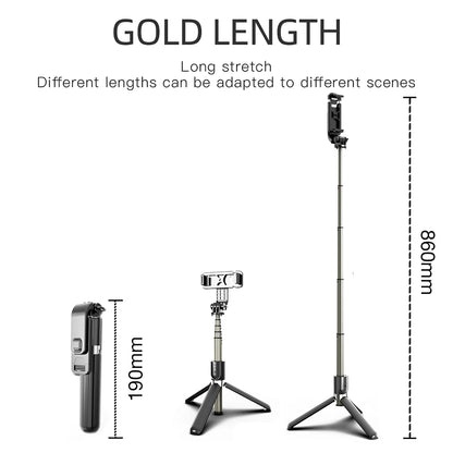 Professional Tripod Selfie Stick for Mobile Phone Photo Rotating Pole Bluetooth Remote Control Stand Live Broadcast Holder